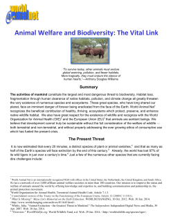 Animal Welfare and Biodiversity: The Vital Link
