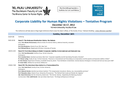 Corporate Liability for Human Rights Violations &ndash; Tentative Program