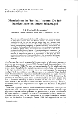 Handedness in *fast ball` sports: Do left