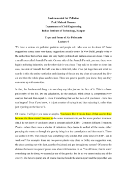 Environmental Air Pollution Prof. Mukesh Sharma Department of