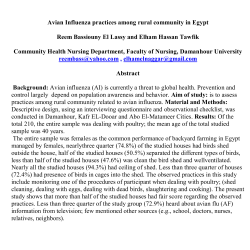 Avian Influenza practices among rural community in Egypt Reem
