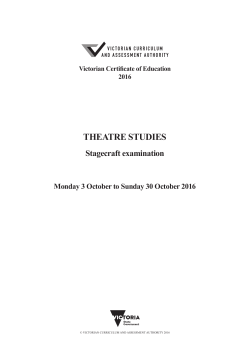 2016 Theatre Studies Stagecraft examination