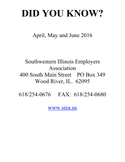 April - Southwestern Illinois Employers Association