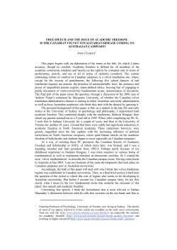 FREE SPEECH AND THE ISSUE OF ACADEMIC FREEDOM