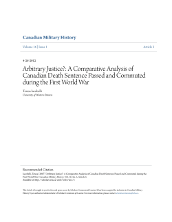 Arbitrary Justice?: A Comparative Analysis of Canadian Death