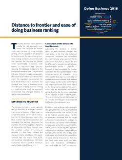 Distance to frontier and ease of doing business ranking