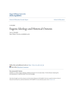 Eugenic Ideology and Historical Osmosis - DOCS@RWU