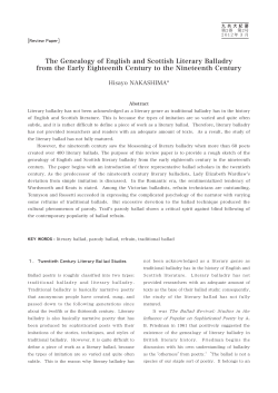 The Genealogy of English and Scottish Literary Balladry from the