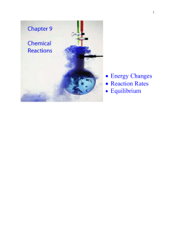 Energy Changes &bull; Reaction Rates &bull; Equilibrium