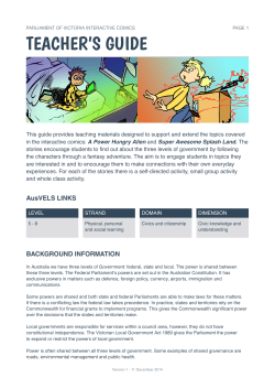 teacher`s guide - Parliament of Victoria