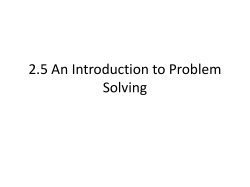 2.5 An Introduction to Problem Solving