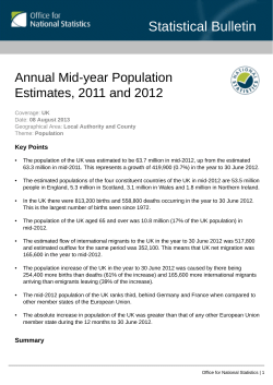 Statistical Bulletin - Office for National Statistics