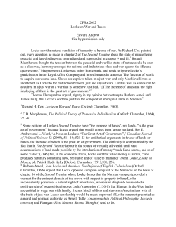 Locke on War and Taxes - Canadian Political Science Association