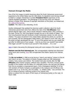 WSBCTC 1 Vietnam through the Media One of the first images to