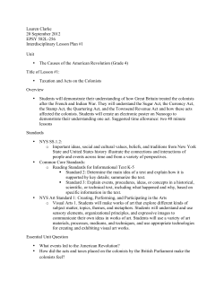 Taxation and Acts on the Colonists