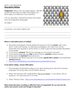 Descriptive Writing