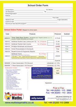 School Order Form - Multi