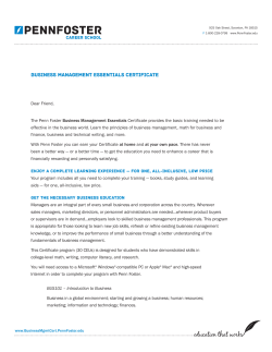 Business Management ESSENTIALS Certificate