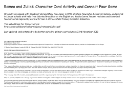Romeo and Juliet Connect Four - Collaborative Learning Project