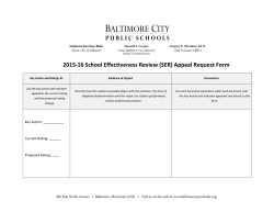 2015-16 School Effectiveness Review (SER) Appeal Request Form