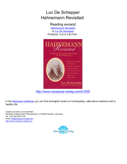 Luc De Schepper Hahnemann Revisited