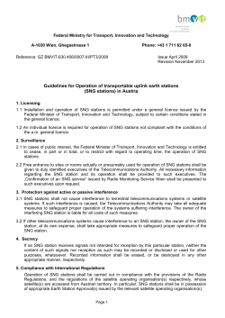 Guidelines for Operation of transportable uplink earth stations (SNG