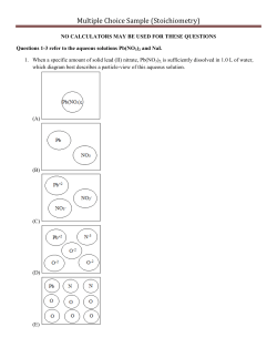 Multiple Choice Sample (Stoichiometry)