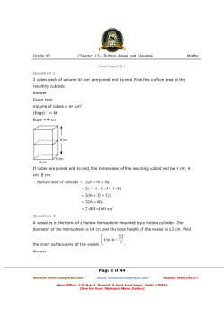 Grade 10 Chapter 13 &ndash; Surface Areas and Volumes Maths Page 1 of
