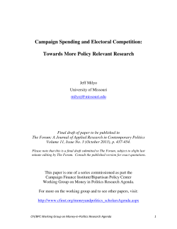 Campaign Spending and Electoral Competition: Towards More
