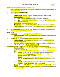 Notes: A Trip Through Geologic Time