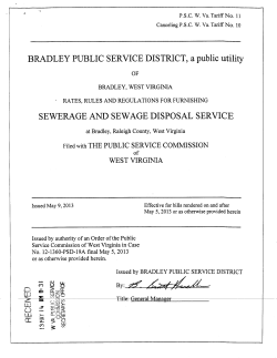 BRADLEY PUBLIC SERVICE DISTRICT, a public utility SEWERAGE
