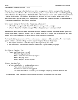 Main Idea and supporting details graphic organizers