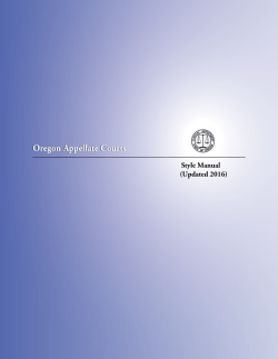 Appellate Courts Style Manual - Oregon