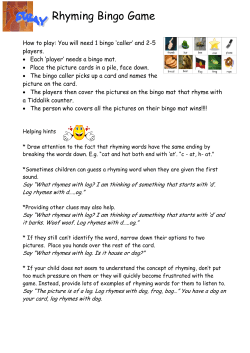 Rhyming Bingo Game - Royal Far West School