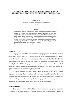 AN ERROR ANALYSIS ON SENTENCE STRUCTURE IN