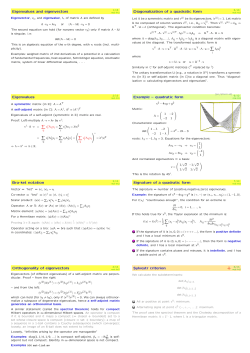 Eigenvalues and eigenvectors Eigenvalues Bra