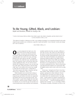 ALAN v39n1 - To Be Young, Gifted, Black, and Lesbian: Wyeth and