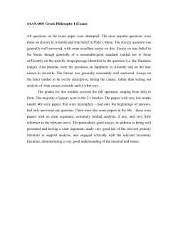 4AANA001 Greek Philosophy I (Exam) All questions on the exam