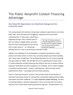 The Public Nonprofit Conduit Financing Advantage