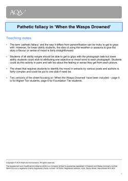 Pathetic fallacy in `When the Wasps Drowned`