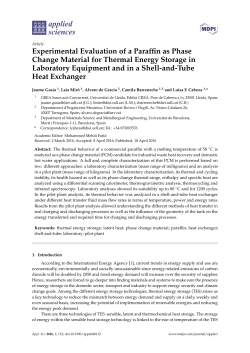 Experimental Evaluation of a Paraffin as Phase Change Material for