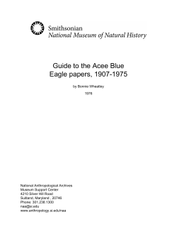 Guide to the Acee Blue Eagle papers, 1907-1975