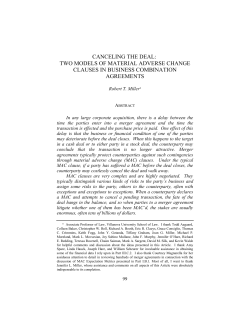 Cancelling the Deal: Two Models of Material Adverse Change