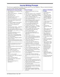 Journal Writing Prompts