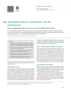Atmospheric science, anaesthesia, and the