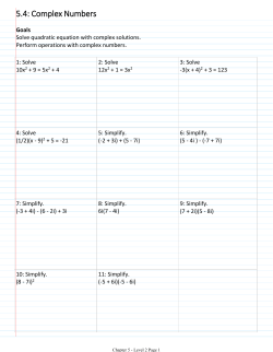 5.4: Complex Numbers