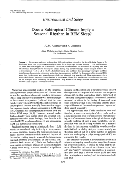 Environment and Sleep