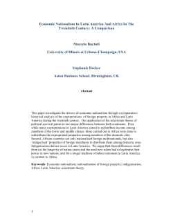 Economic Nationalism In Latin America And Africa In The Twentieth