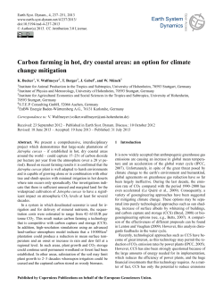 Carbon farming in hot, dry coastal areas