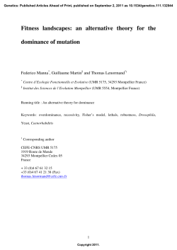 Fitness landscapes: an alternative theory for the